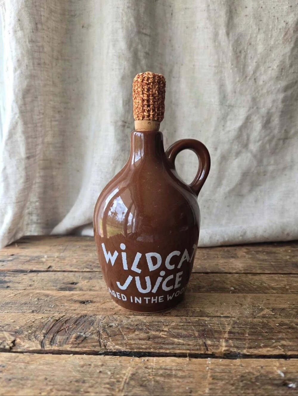 Vintage Wildcat Juice Novelty Moonshine Jug with Corncob Stopper – Monogram